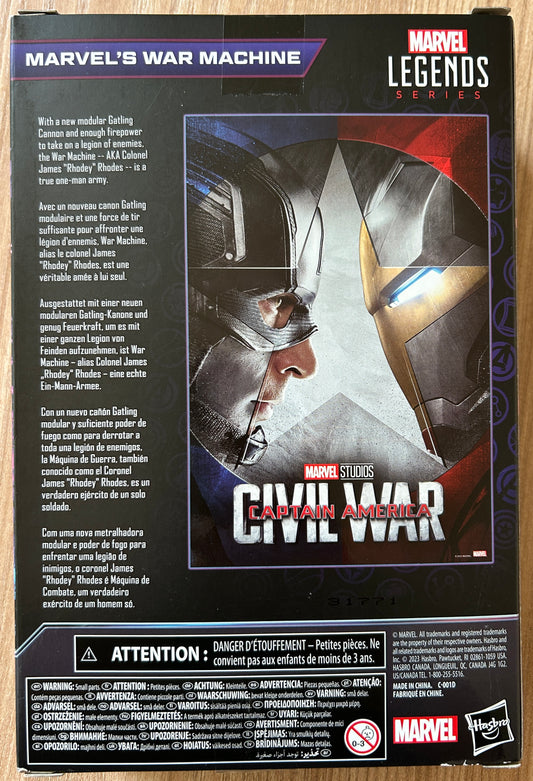 Marvel Legends - THE INFINITY SAGA - Captain America Civil War - Figurine de WAR MACHINE - 15 cm