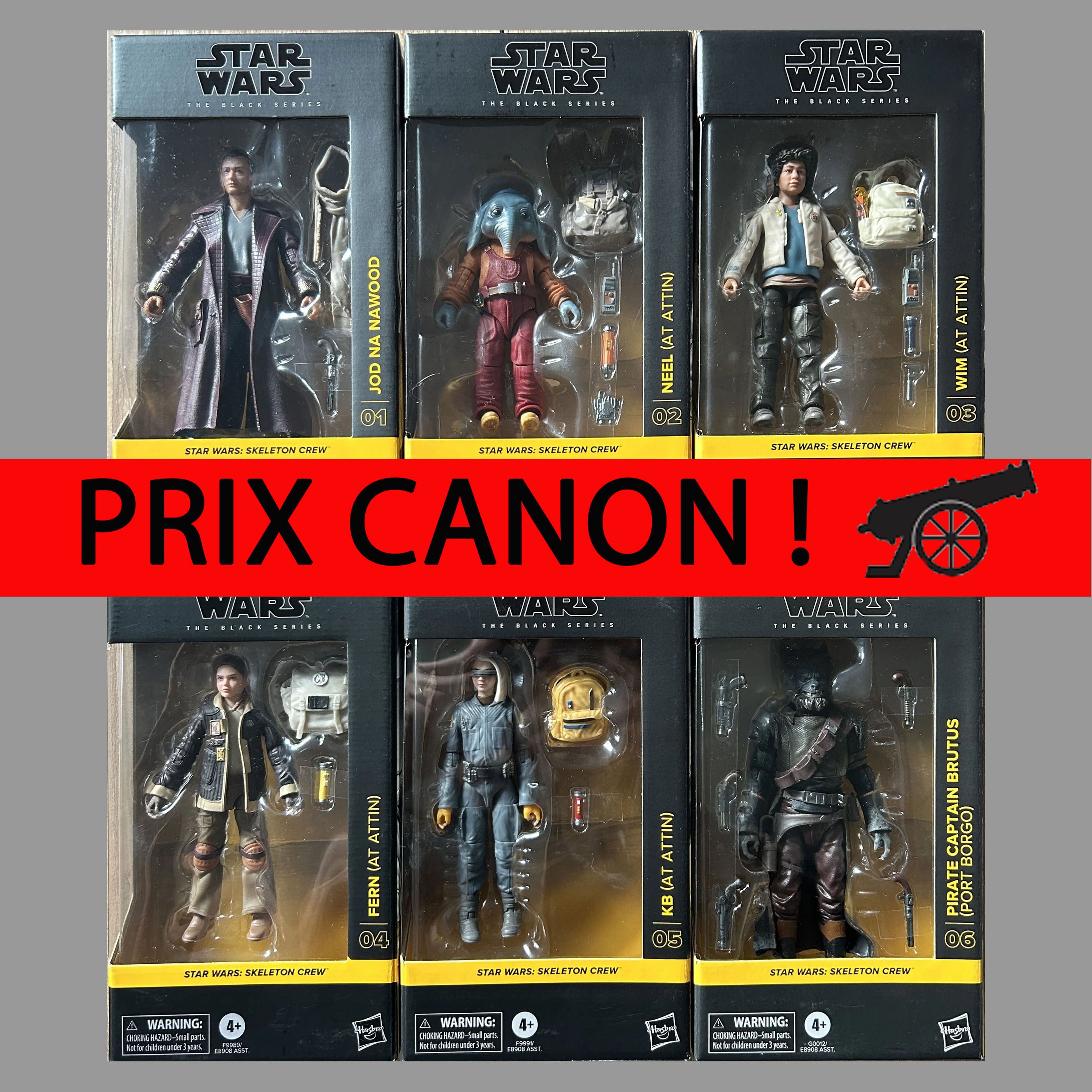 Lot De 6 Figurines Star Wars Black Series - Skeleton Crew - Hasbro