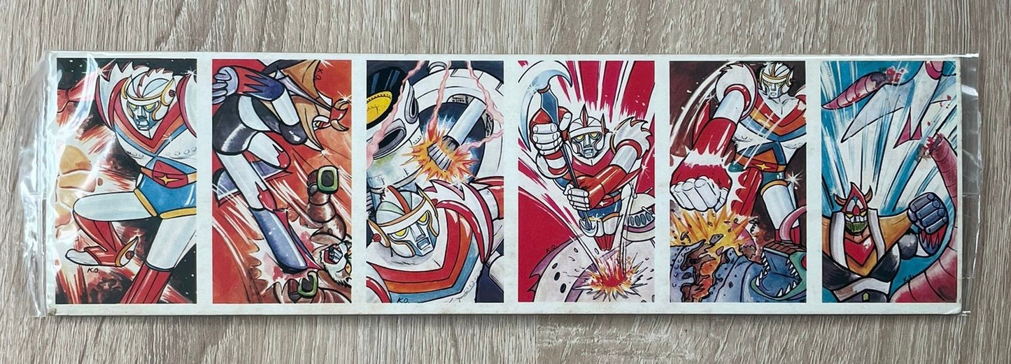GOLDORAK Grendizer - Plaque de 6 cartes cartonnées RAYDEEN et TEKKAMAN VINTAGE 7 cm x 4,5 cm