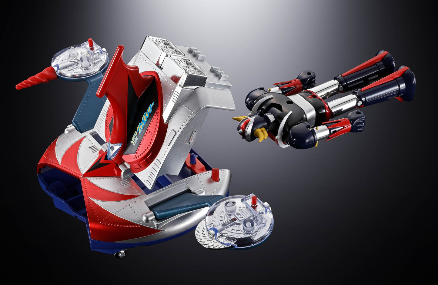 GOLDORAK - Figurine Diecast Métal - Soul of Chogokin Grendizer & UFO Spazer "POPY Deluxe Version" - 13,5 cm