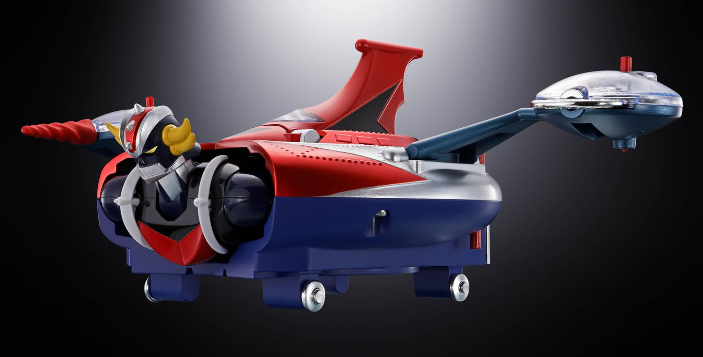 GOLDORAK - Figurine Diecast Métal - Soul of Chogokin Grendizer & UFO Spazer "POPY Deluxe Version" - 13,5 cm