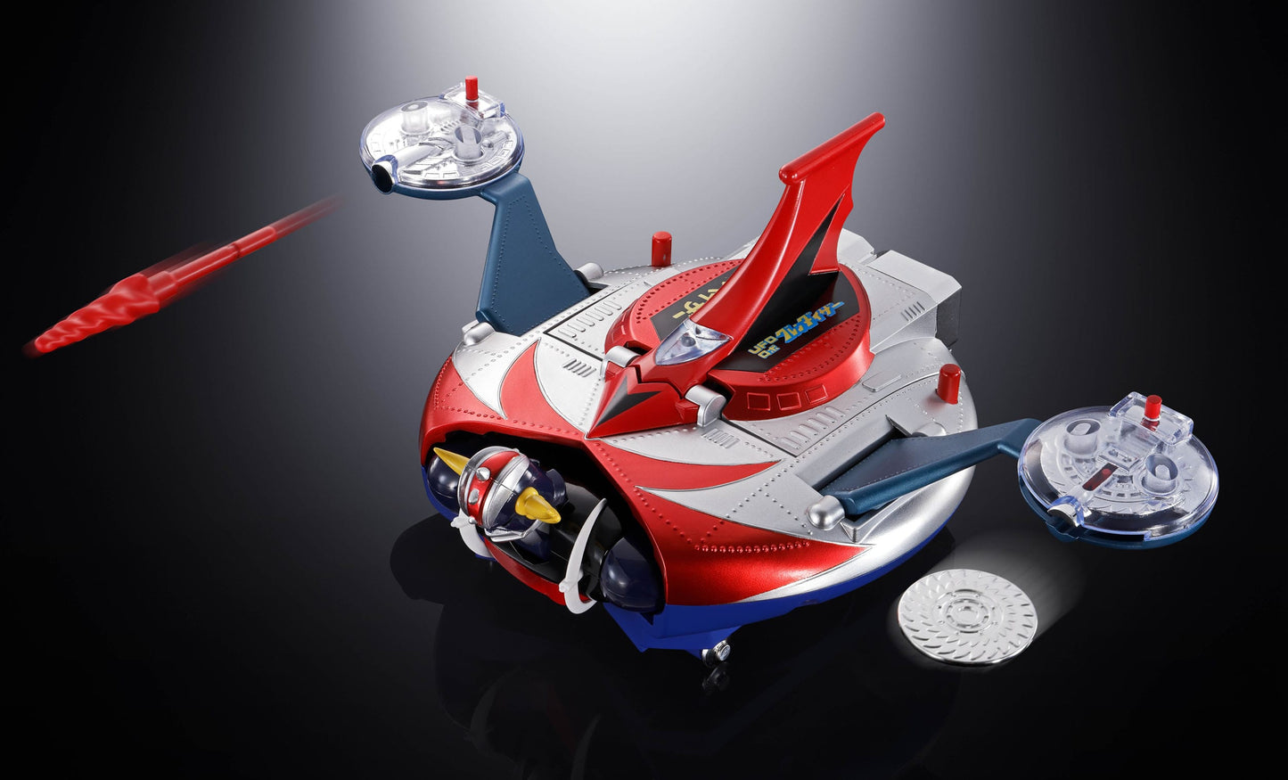 GOLDORAK - Figurine Diecast Métal - Soul of Chogokin Grendizer & UFO Spazer "POPY Deluxe Version" - 13,5 cm