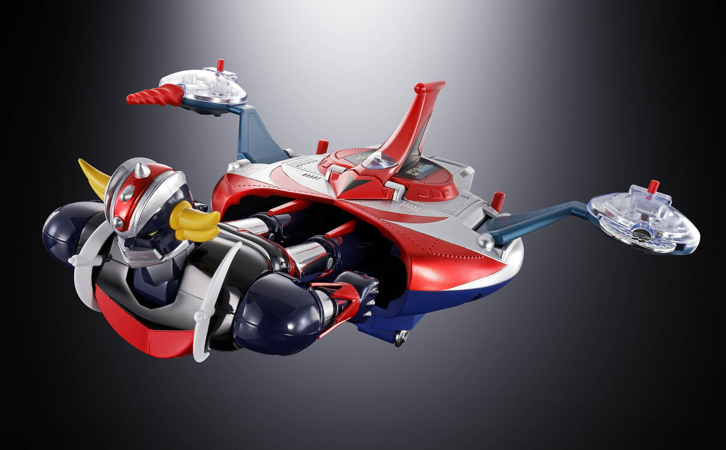 GOLDORAK - Figurine Diecast Métal - Soul of Chogokin Grendizer & UFO Spazer "POPY Deluxe Version" - 13,5 cm