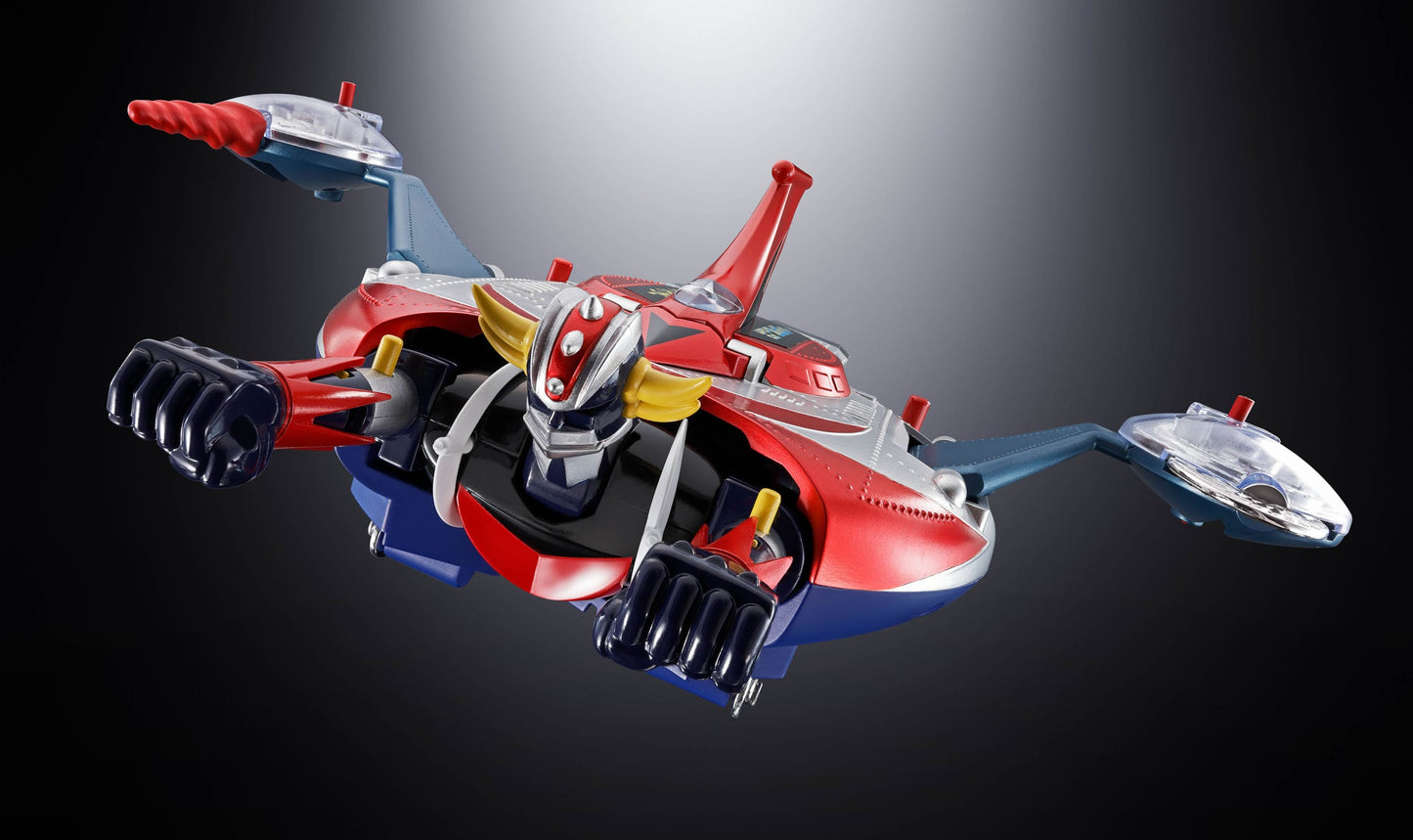 GOLDORAK - Figurine Diecast Métal - Soul of Chogokin Grendizer & UFO Spazer "POPY Deluxe Version" - 13,5 cm