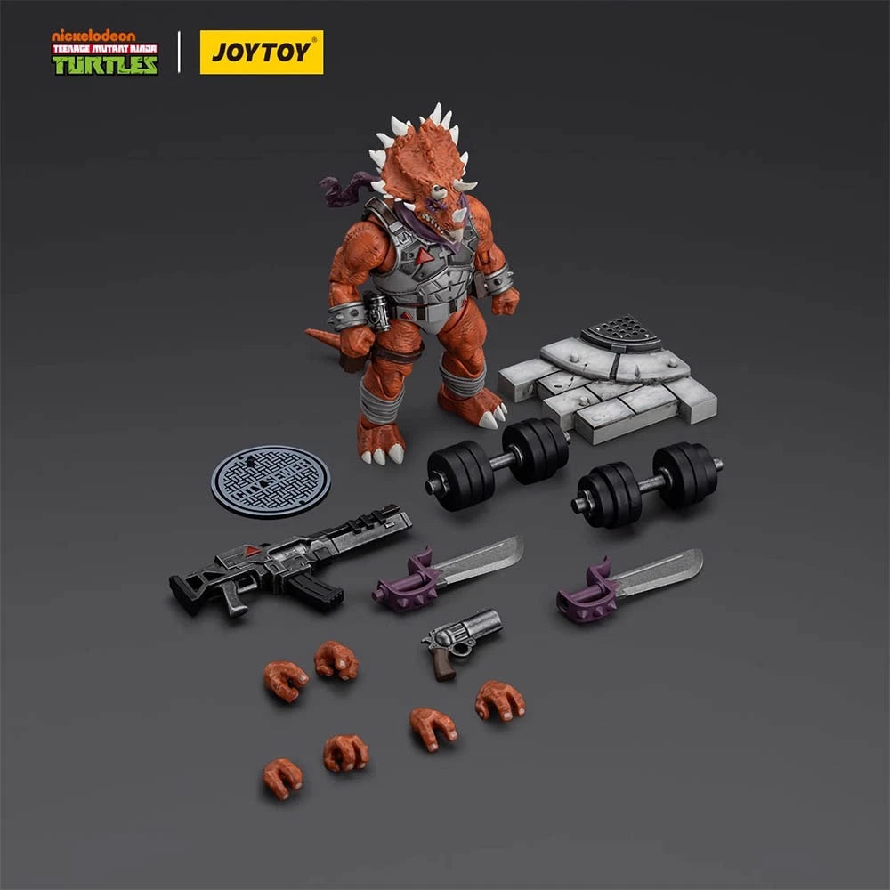 TMNT - Lot de 3 figurines 1/18ème - Triceraton Infantryman - Captain Zorax - Adjutant Zork - 13/14 cm