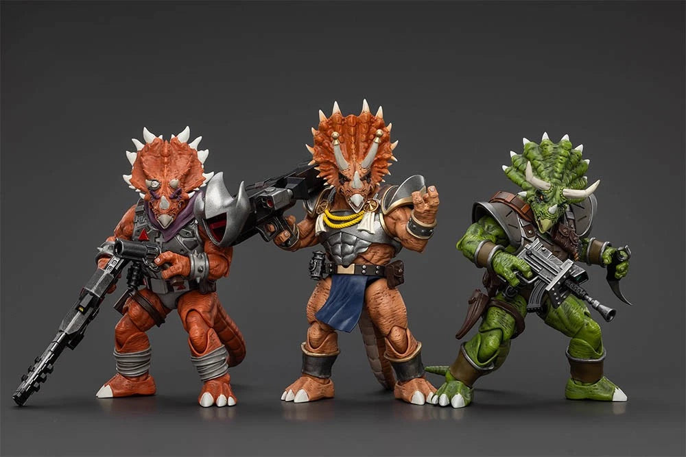 TMNT - Lot de 3 figurines 1/18ème - Triceraton Infantryman - Captain Zorax - Adjutant Zork - 13/14 cm