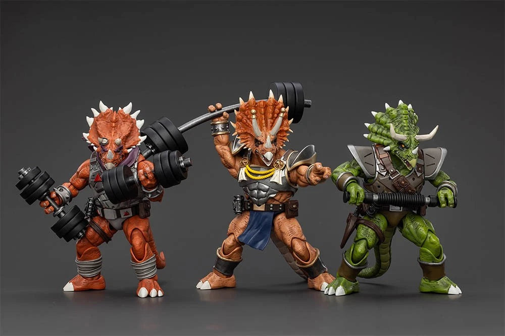 TMNT - Lot de 3 figurines 1/18ème - Triceraton Infantryman - Captain Zorax - Adjutant Zork - 13/14 cm