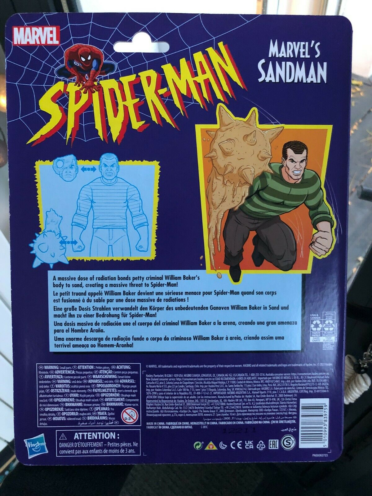 Marvel Legends - Série Rétro Spider-Man - Figurine de SANDMAN 1/12 - HASBRO neuf