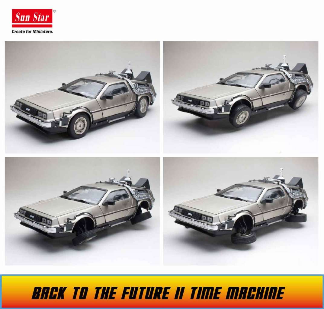 RETOUR VERS LE FUTUR II - Réplique de la DELOREAN 1/18 - Métal