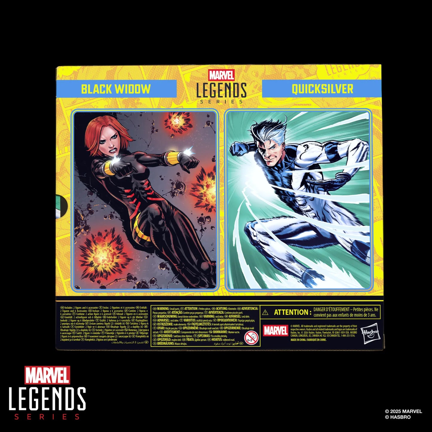 Marvel Legends - Pack de 2 figurines Black Widow & Quicksilver - 15 cm