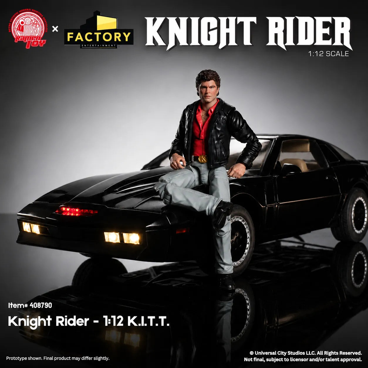 K2000 - Knight Rider - Véhicule KITT K.I.T.T. avec figurine de Michael Knight - 1/12ème