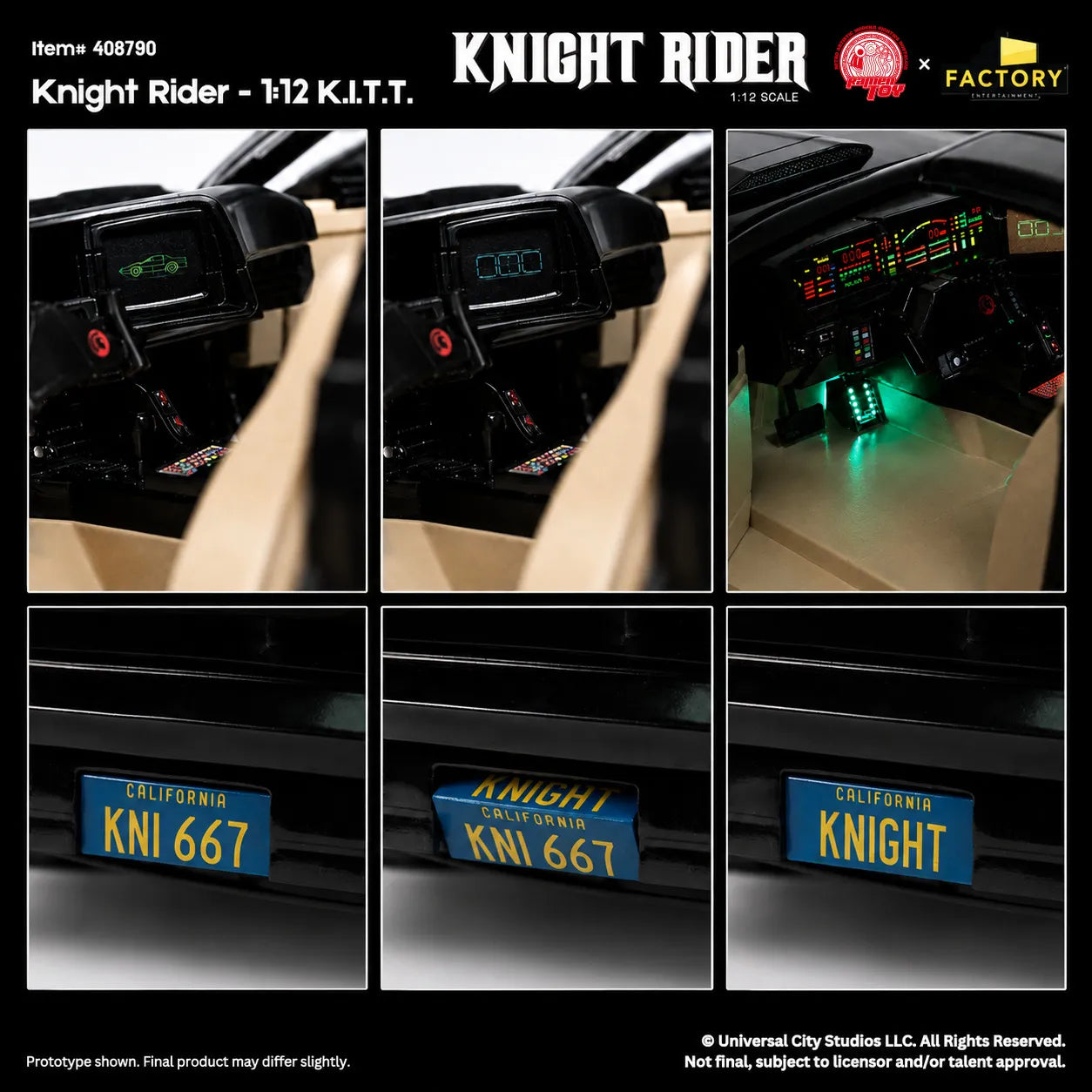 K2000 - Knight Rider - Véhicule KITT K.I.T.T. avec figurine de Michael Knight - 1/12ème