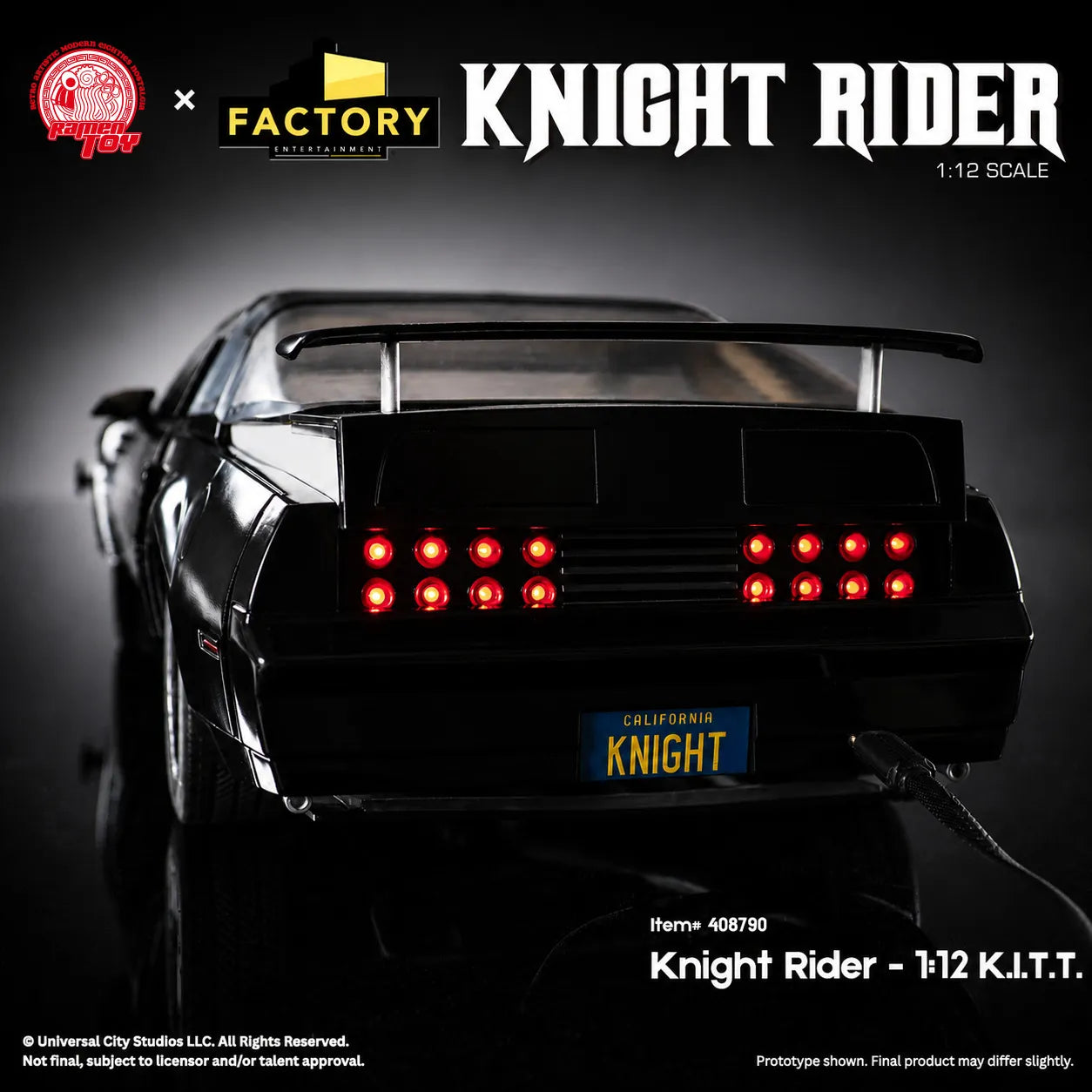 K2000 - Knight Rider - Véhicule KITT K.I.T.T. avec figurine de Michael Knight - 1/12ème