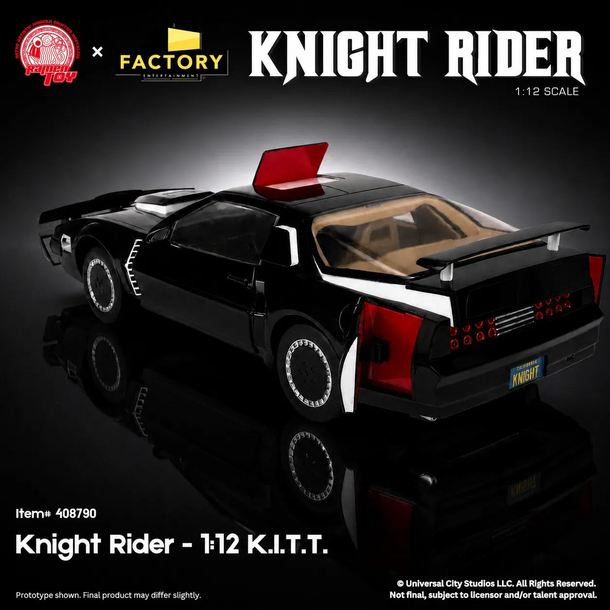 K2000 - Knight Rider - Véhicule KITT K.I.T.T. avec figurine de Michael Knight - 1/12ème