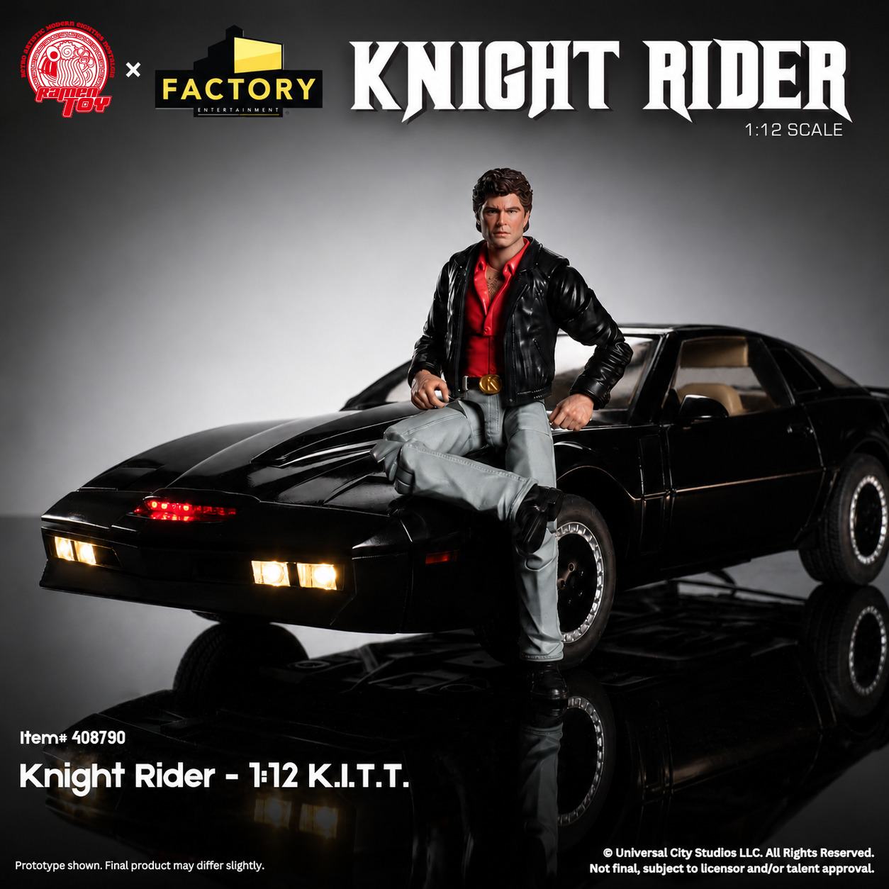 K2000 - Knight Rider - Véhicule KITT K.I.T.T. avec figurine de Michael Knight - 1/12ème
