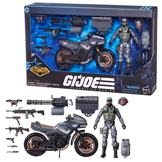 GI Joe Classified Series #127 Night Force Jason « Shockwave »  Faria et Night Pursuit Cycle