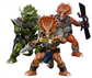 TMNT - Lot de 3 figurines 1/18ème - Triceraton Infantryman - Captain Zorax - Adjutant Zork - 13/14 cm