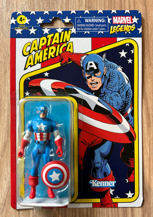 MARVEL LEGENDS - Rétro Card - Figurine de Captain America