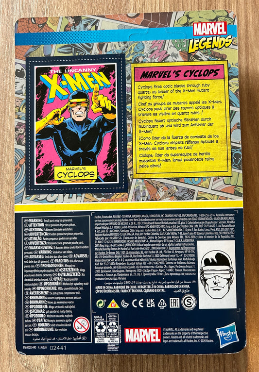 MARVEL LEGENDS - Rétro Card - Figurine de Cyclops - Cyclope - 1ère version