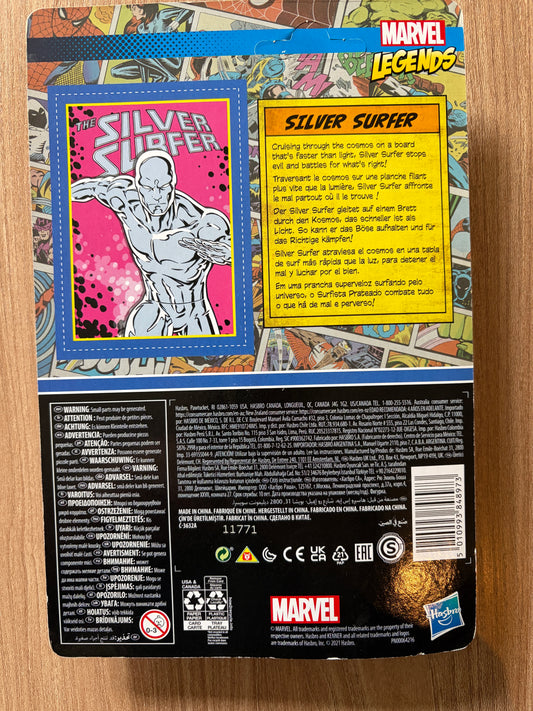 MARVEL LEGENDS - Rétro Card - Figurine du SILVER SUFER - Le Surfeur d'Argent