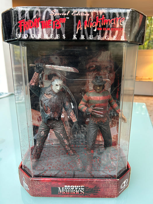 MOVIE MANIACS Special Edition - Figurines de Jason Voorhees & Freddy Krueger - 1999 ***Occasion***