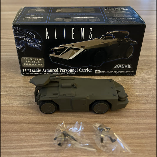 ALIENS - Réplique 1/72 du Armored Personnel Carrier (APC) avec 2 figurines des Marines Coloniaux - Métal Die-Cast