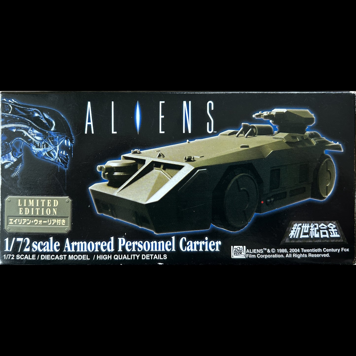 ALIENS - Réplique 1/72 du Armored Personnel Carrier (APC) avec figurine du Alien Warrior - Métal Die-Cast