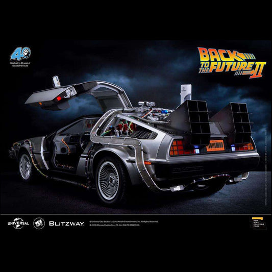 RETOUR VERS LE FUTUR II - Réplique de la DELOREAN 1/6 - Métal - Fonctions lumineuses et sonores !