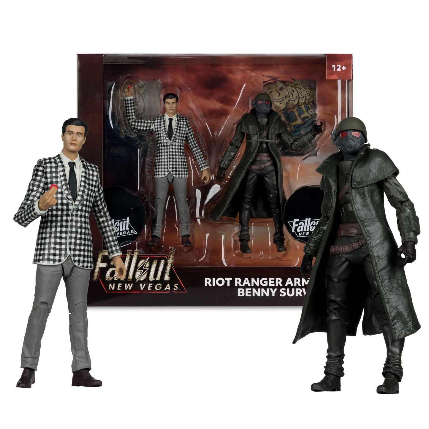 FALLOUT : NEW VEGAS - Pack de 2 figurines Riot Ranger Armor & Benny Survivor - 18 cm