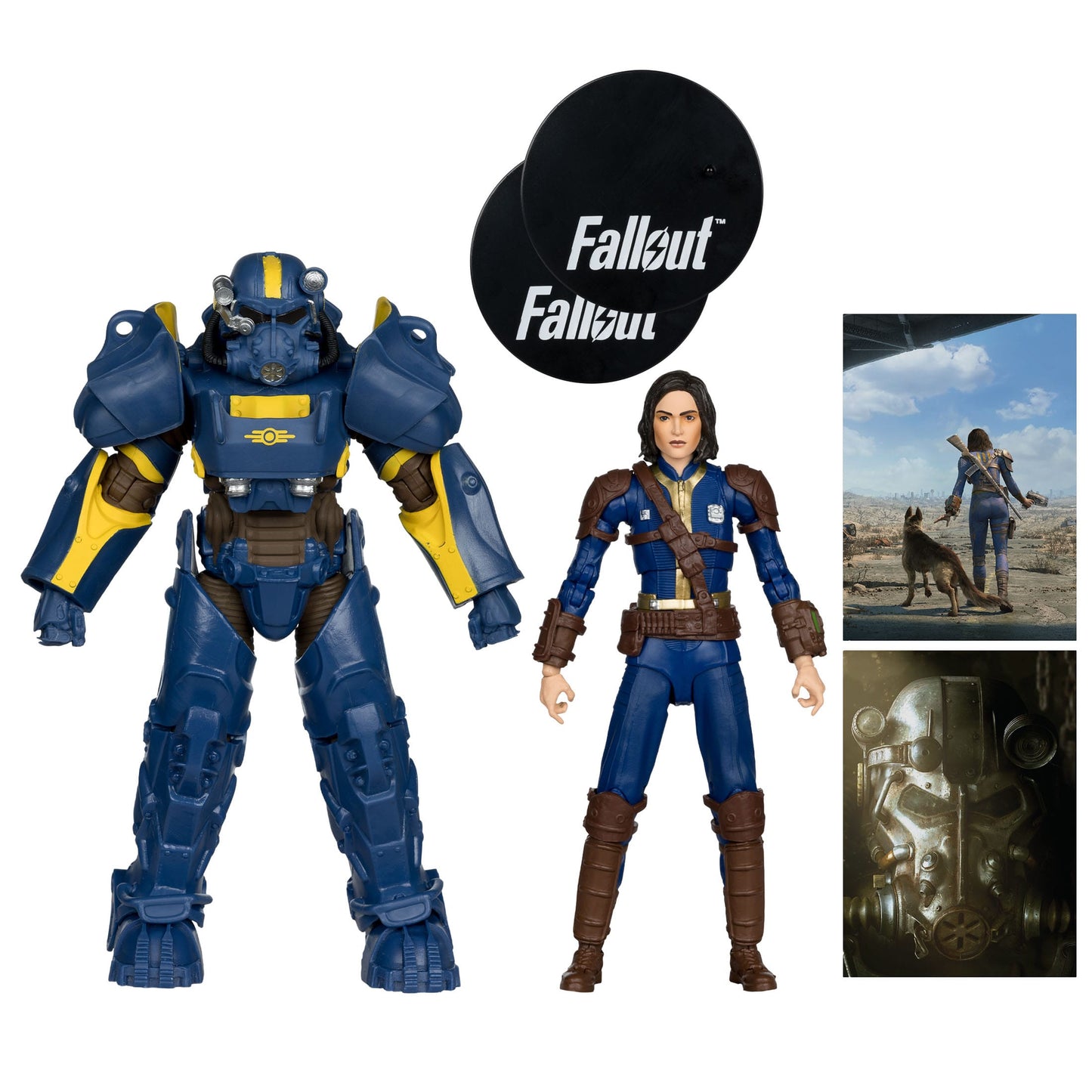 FALLOUT - Pack de 2 figurines T-60 Vault Tec & Sole Survivor - 18 cm