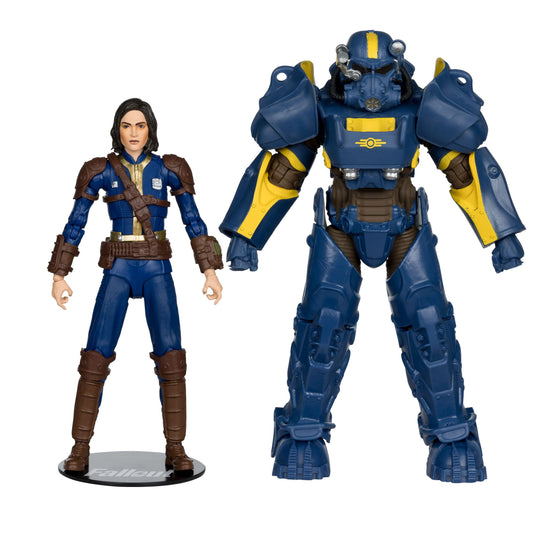 FALLOUT - Pack de 2 figurines T-60 Vault Tec & Sole Survivor - 18 cm