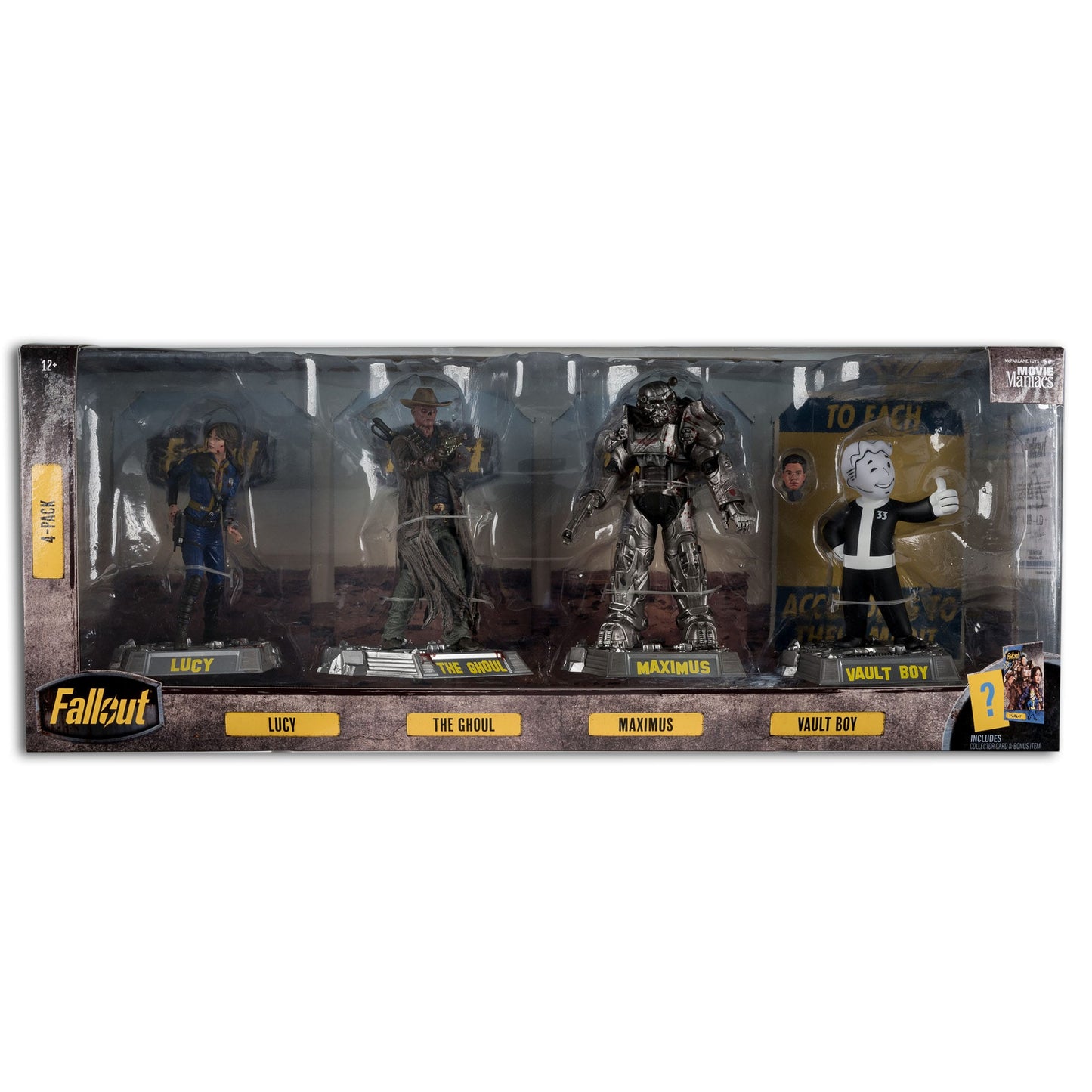 FALLOUT - Série Movie Maniacs - Pack 4 statuettes : Lucy, Maximus, The Ghoul & Vault Boy - PVC 15 cm