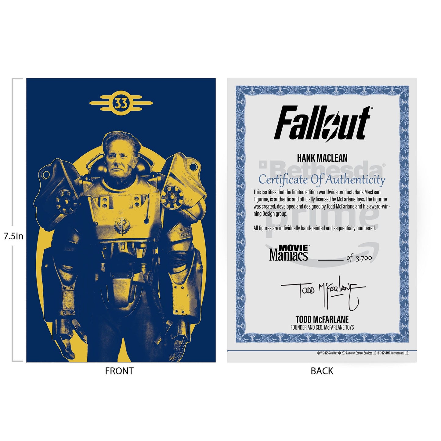 FALLOUT - Série Movie Maniacs - Figurine de Hank Maclean (Season 2) - Red Platinum Edition) - 17 cm