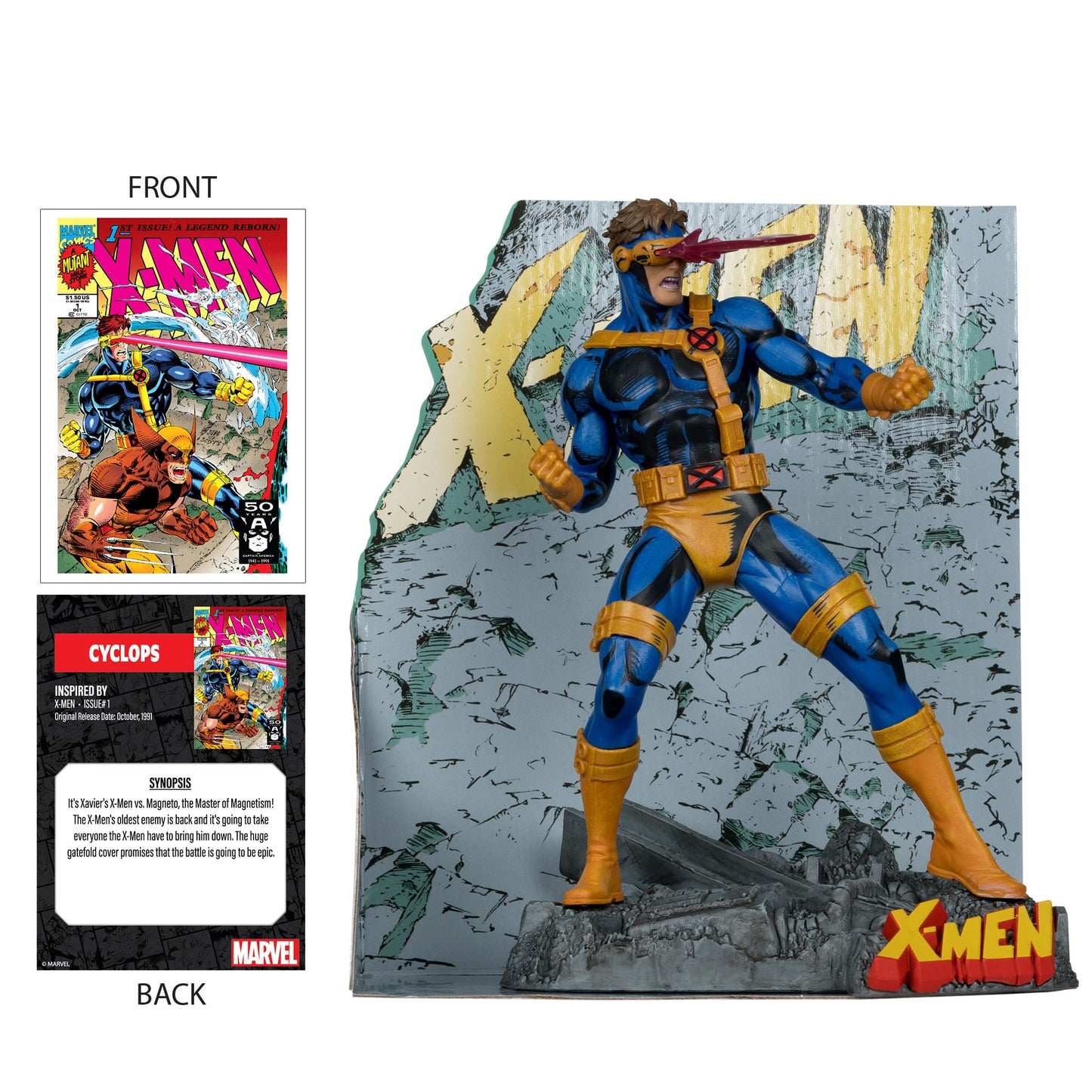 Marvel Collection - Statuette en PVC 1/10 de Cyclope - Cyclops (X-Men #1) - 17 cm