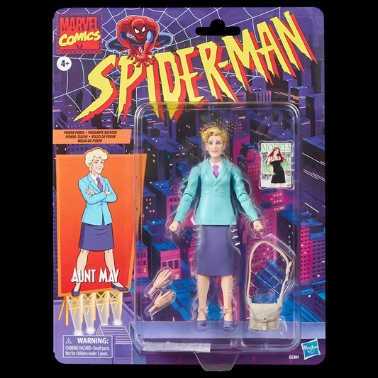 Marvel Legends - Retro Card Spider-man - Figurine de Aunt May - Tante May - 15 cm
