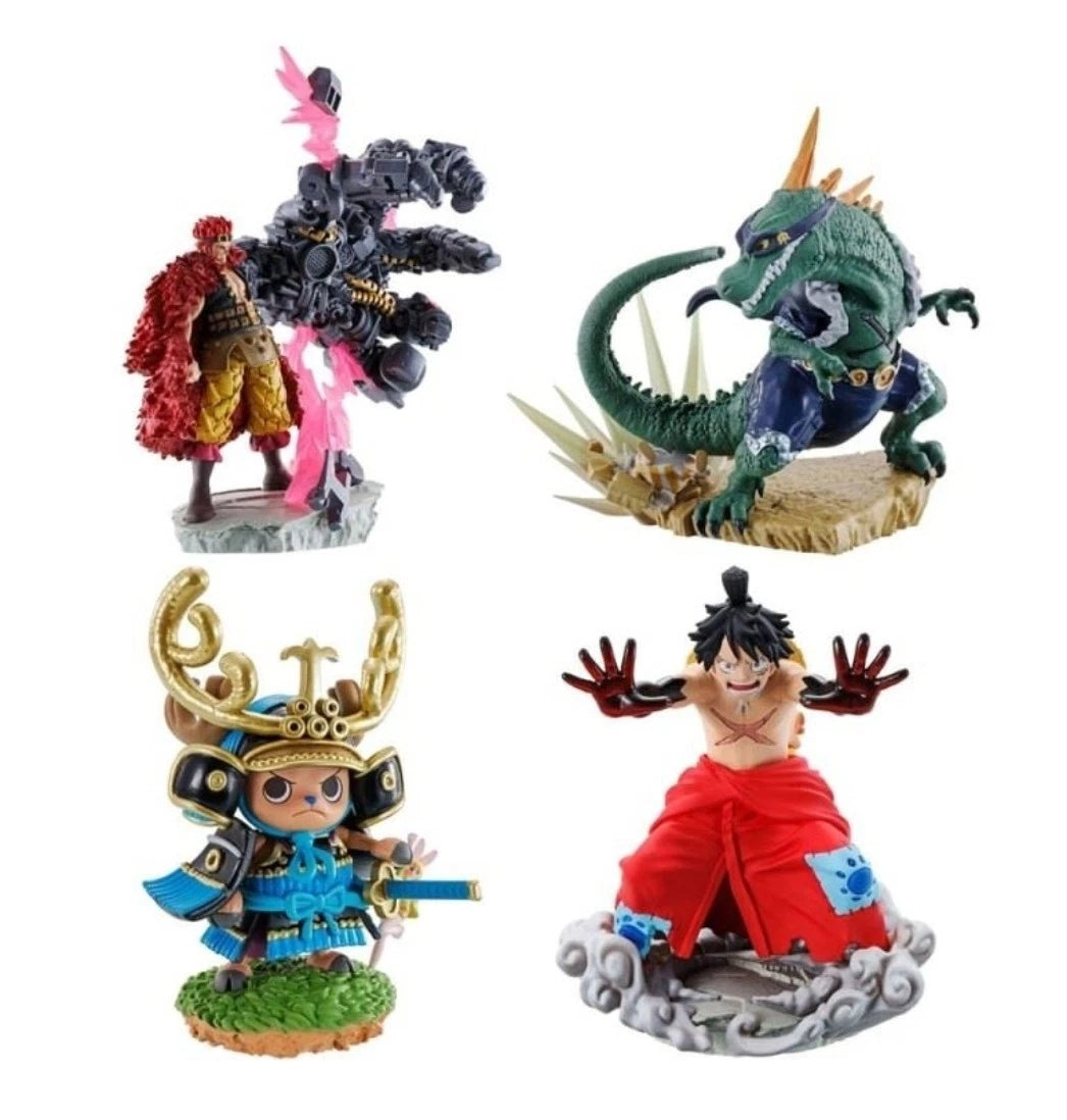 One Piece - Collection Petitrama - Set de 4 dioramas "Logbox Re Birth Wanokuni V2" - PVC 7/8 cm