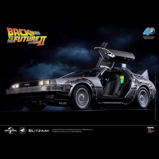 RETOUR VERS LE FUTUR II - Réplique de la DELOREAN 1/6 - Métal - Fonctions lumineuses et sonores !