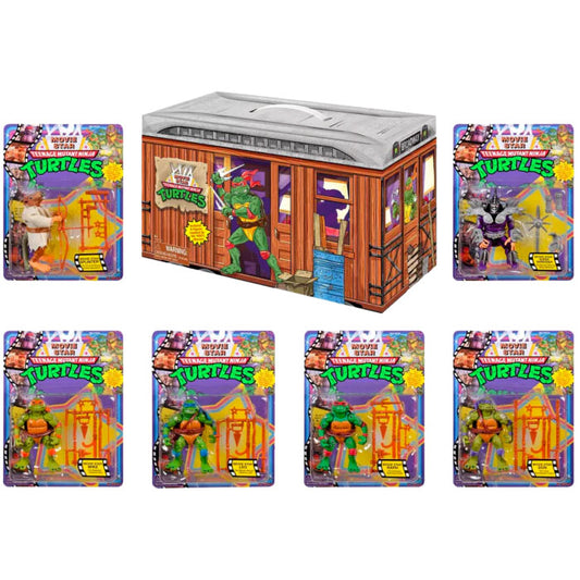 TMNT - LES TORTUES NINJA Movie Star - Coffret de 6 figurines avec boîte en forme de Wagon de Métro