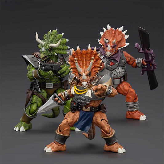 TMNT - Lot de 3 figurines 1/18ème - Triceraton Infantryman - Captain Zorax - Adjutant Zork - 13/14 cm