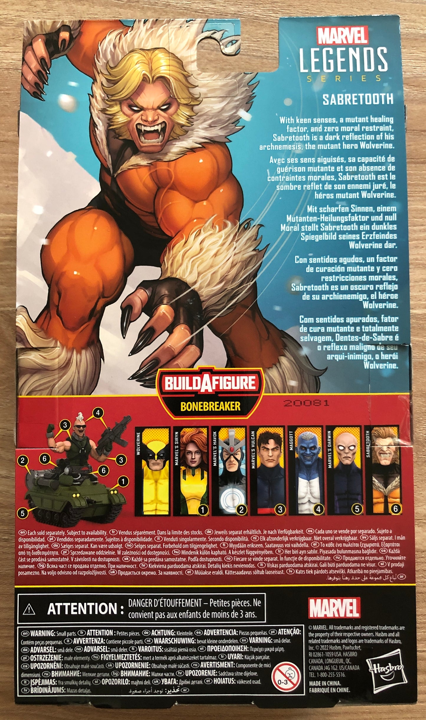 Marvel Legends - Série X-Men - BAF BONEBREAKER - Figurine SABRETOOTH